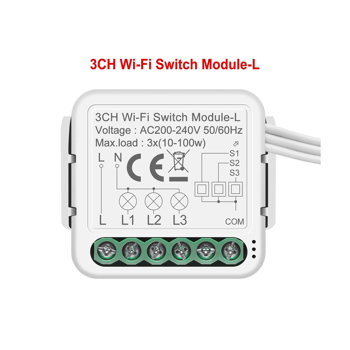 GIRIER Tuya WiFi Smart Switch Module No Neutral Wire Required Breaker Relay 1 2 3 4 Gang Supports 2 Way Control Alexa Hey Google