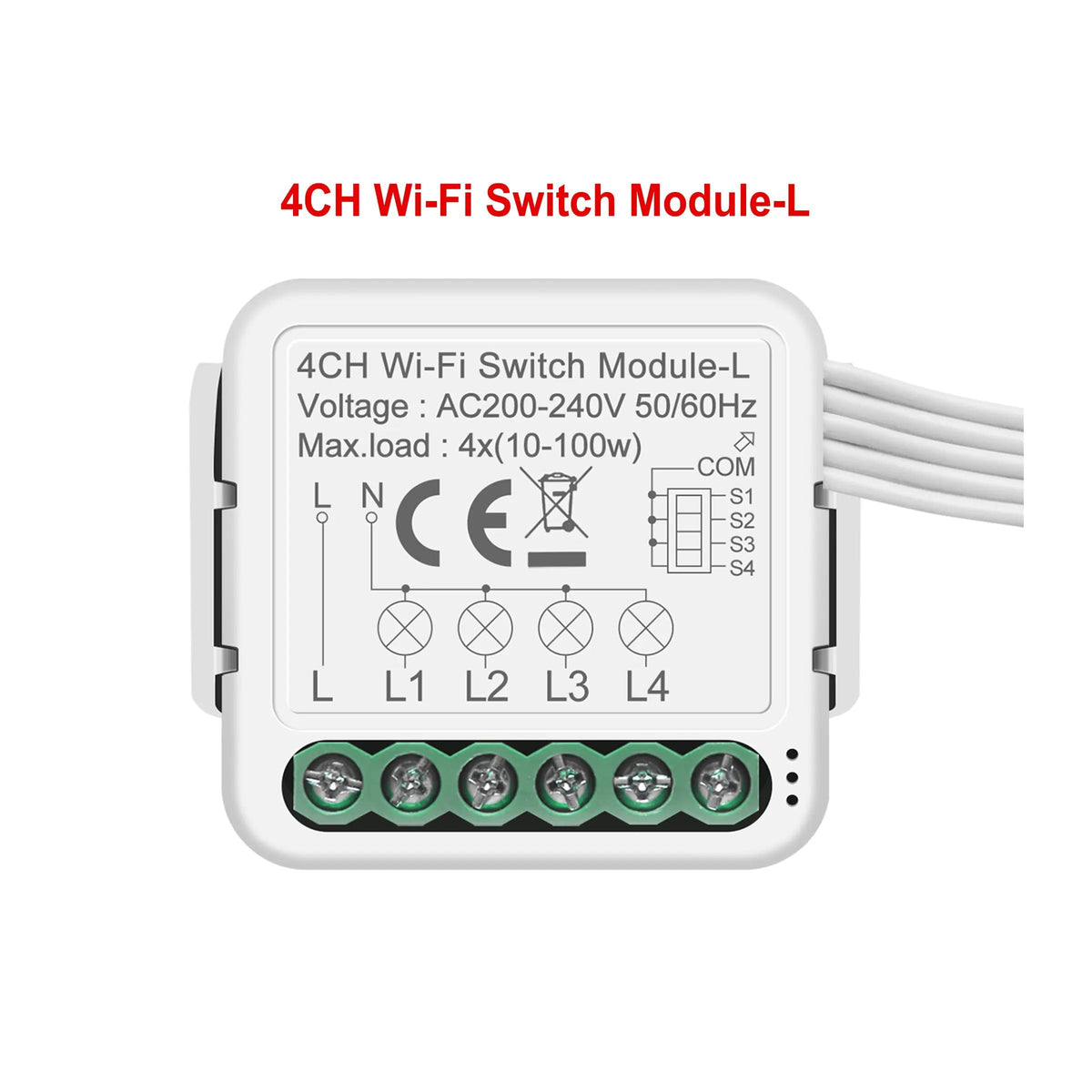 GIRIER Tuya WiFi Smart Switch Module No Neutral Wire Required Breaker Relay 1 2 3 4 Gang Supports 2 Way Control Alexa Hey Google