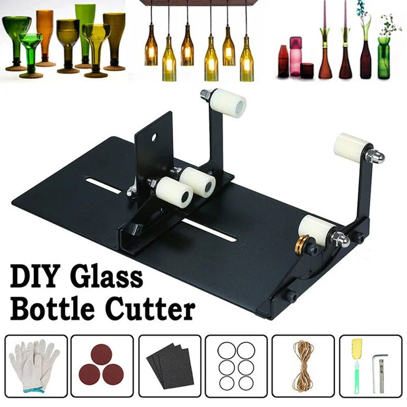 Glass Bottle Cutter, Fixm Square &amp;amp; Round Bottle Cutting Machine, Wine Bottles and Beer Bottles Cutter Tool Accessories Tool Kit