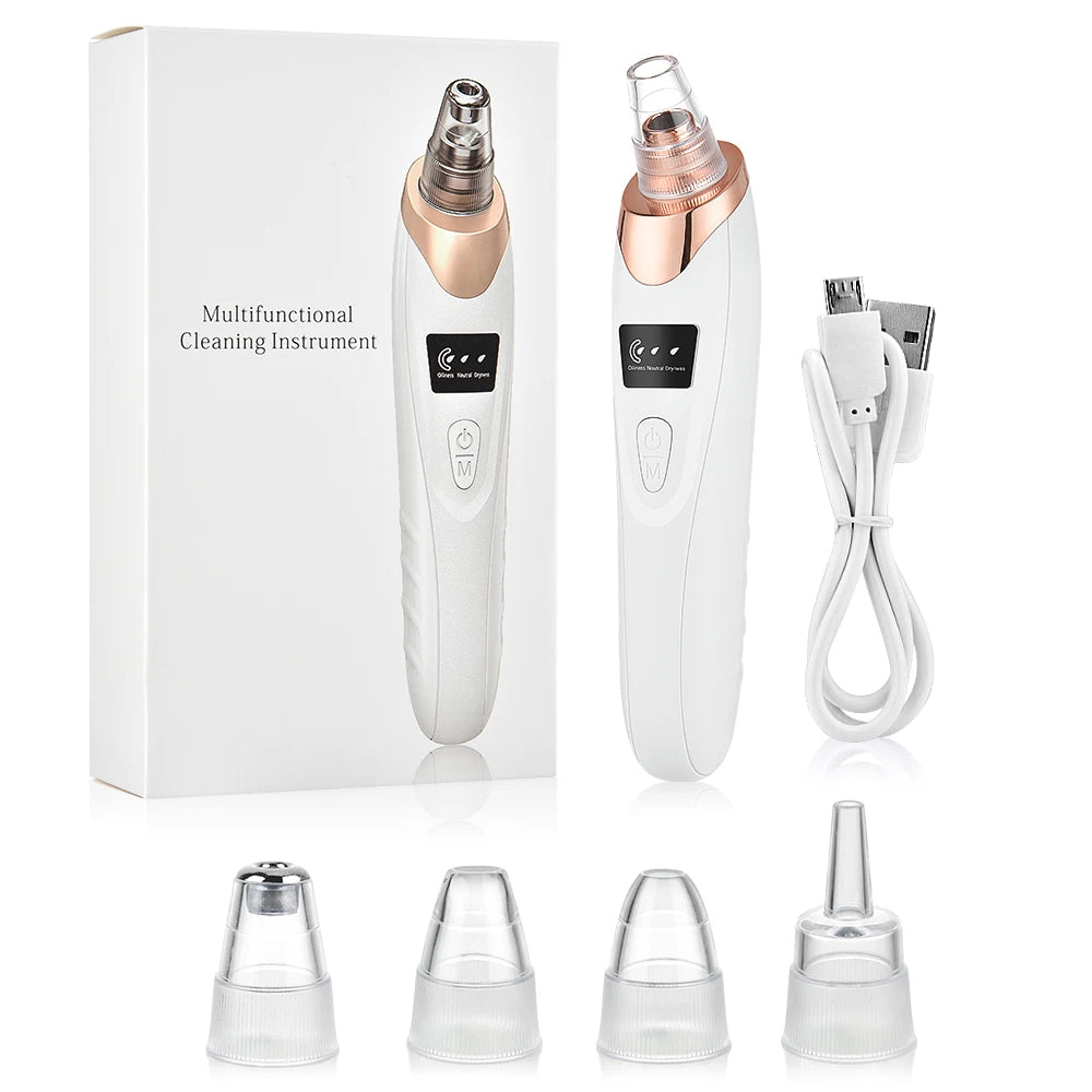 Hailicare Electric Blackhead Remover Vacuum: Deep Cleansing Skin Care Tool WHITE