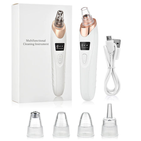 Hailicare Electric Blackhead Remover Vacuum: Deep Cleansing Skin Care Tool WHITE