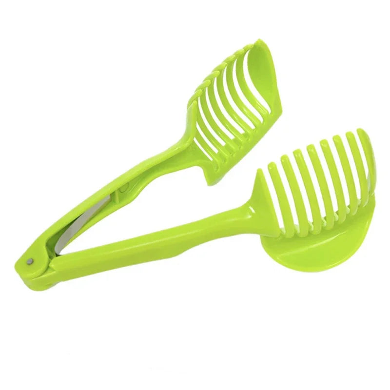 Handheld Tomato Slicer Bread Clip Fruit Vegetable Cutting Lemon Shreadders Potato Apple Gadget Kitchen Accessories Kitchenware green