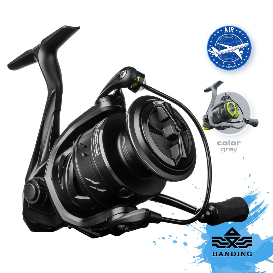 HANDING M1 Spinning Reel Graphite Reel, 9 + 1 Ball Bearings, 12kg Max Drag, 5.2:1 Gear Ratio, All Purpose Fishing Spinning Reel