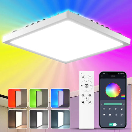 Hanging Lamps For Ceiling RGB Smart Ceiling Light Tuya Dimming Remote For Alexa Google Wifi Luster Home-Appliance Led Ceiling