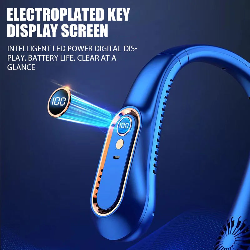 Hanging Neck Fan Digital Display Power ventilador Bladeless Neckband Fan Portable Mini Air Cooler USB Rechargeable Fan
