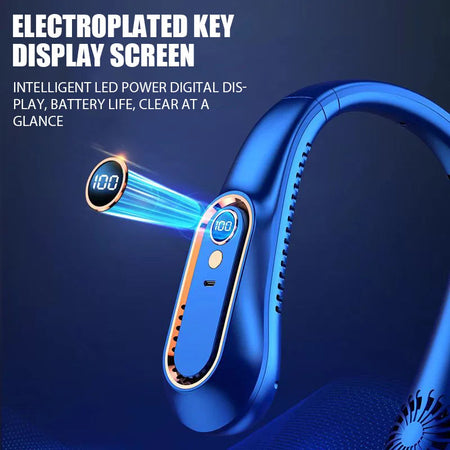 Hanging Neck Fan Digital Display Power ventilador Bladeless Neckband Fan Portable Mini Air Cooler USB Rechargeable Fan