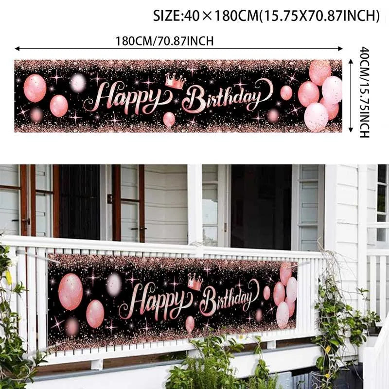 Happy Birthday Banner Baby Shower Decor Bunting Garland Flags 2