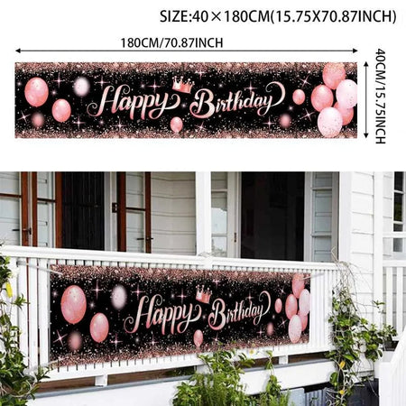 Happy Birthday Banner Baby Shower Decor Bunting Garland Flags 2