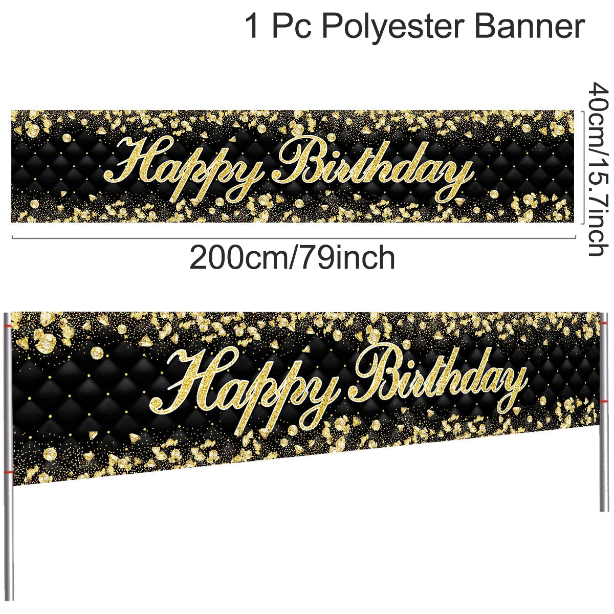 Happy Birthday Banner Baby Shower Decor Bunting Garland Flags 4