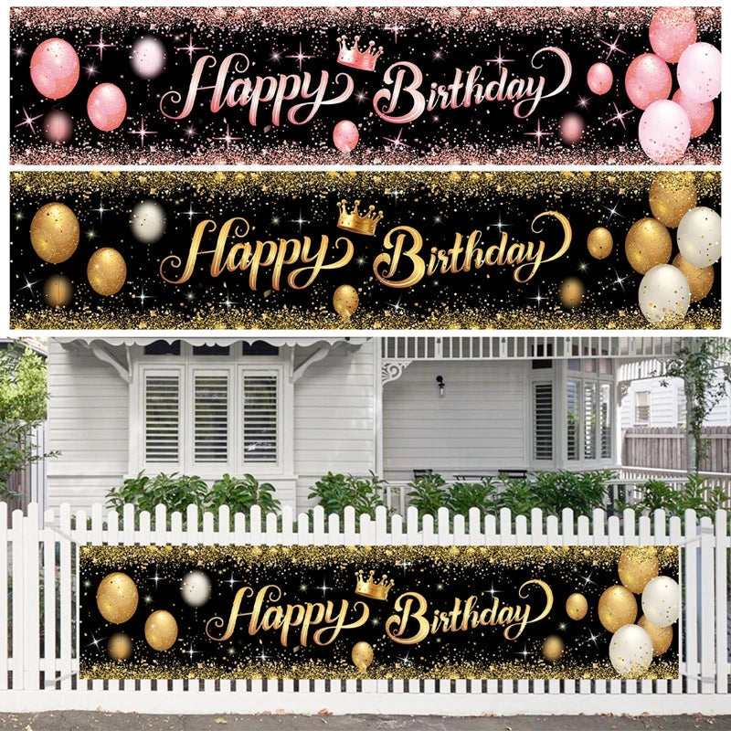 Happy Birthday Banner Baby Shower Decor Bunting Garland Flags
