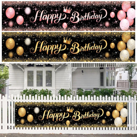 Happy Birthday Banner Baby Shower Decor Bunting Garland Flags