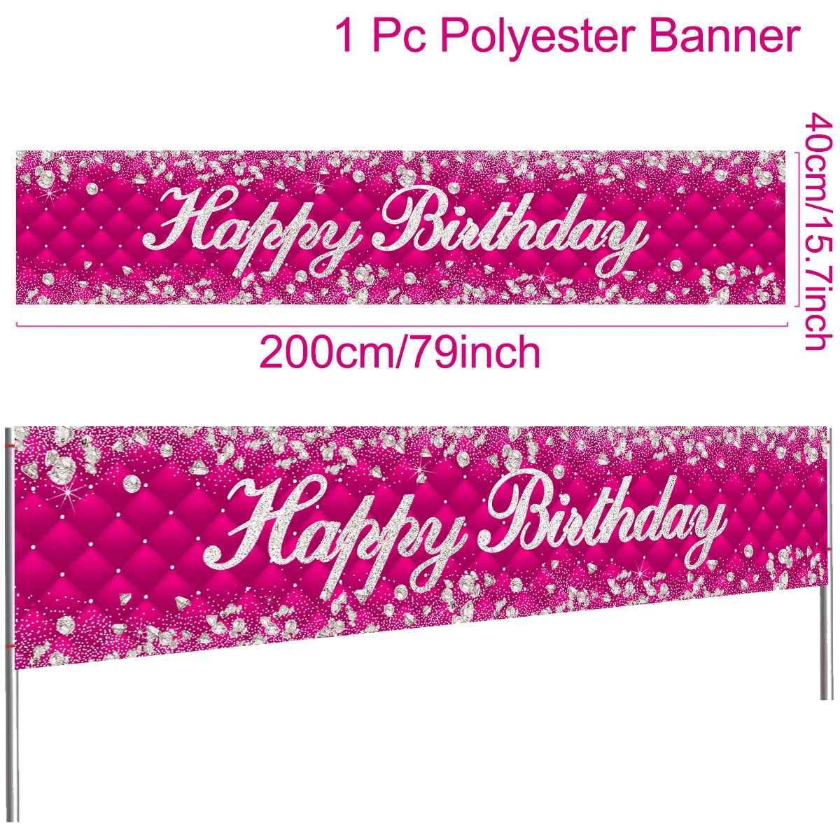 Happy Birthday Banner Baby Shower Decor Bunting Garland Flags 8