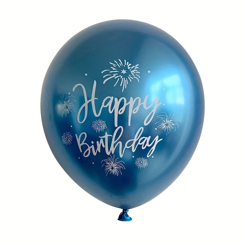 Happy Birthday Printed Latex Balloons - Pack of 10