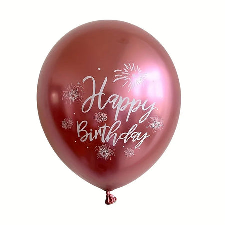 Happy Birthday Printed Latex Balloons - Pack of 10