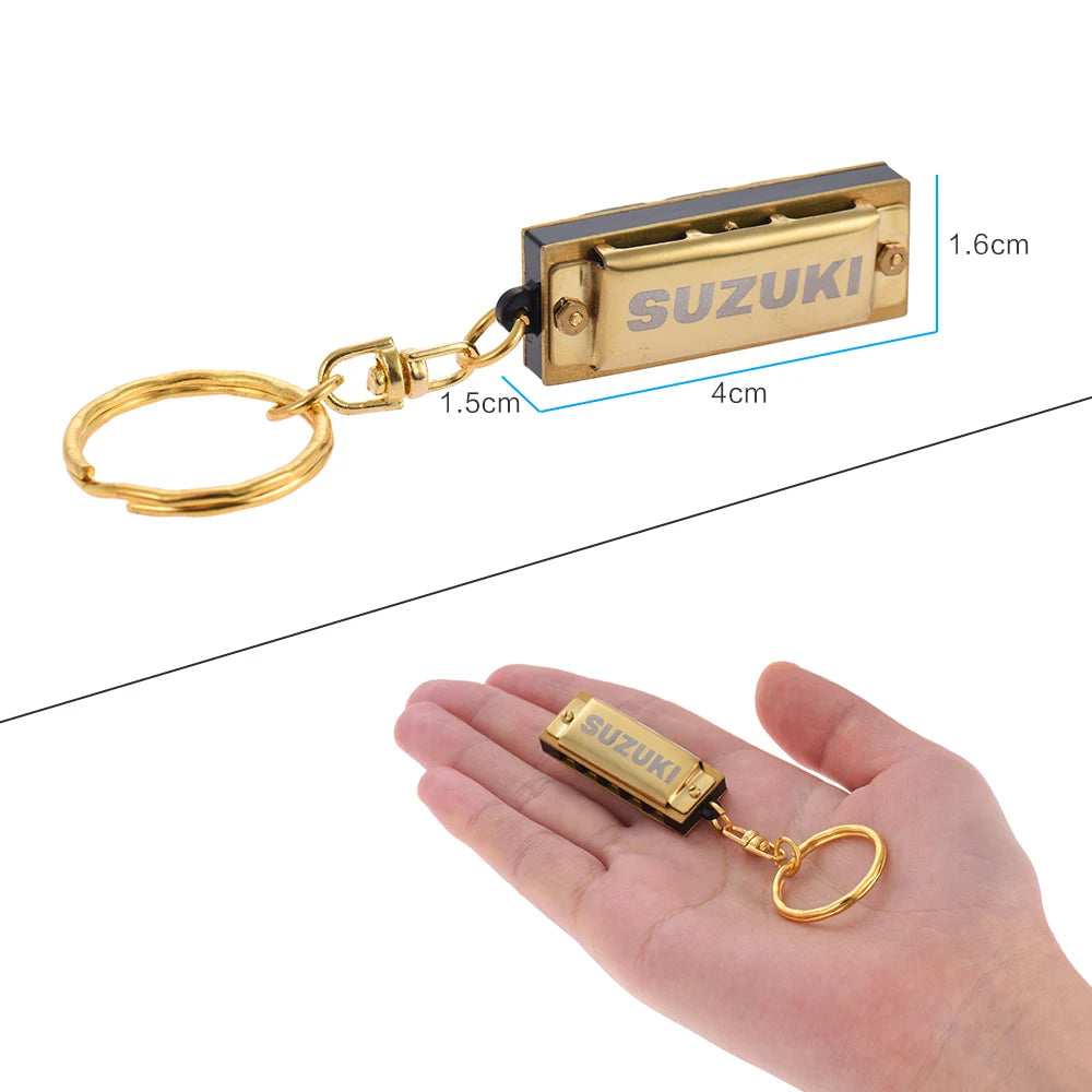 Harmonica Mini 5 Holes 10 Tone Harmonica Keychain Key of C Golden Protable Harmonica Music In Stock Fast Shipping Wholesale!