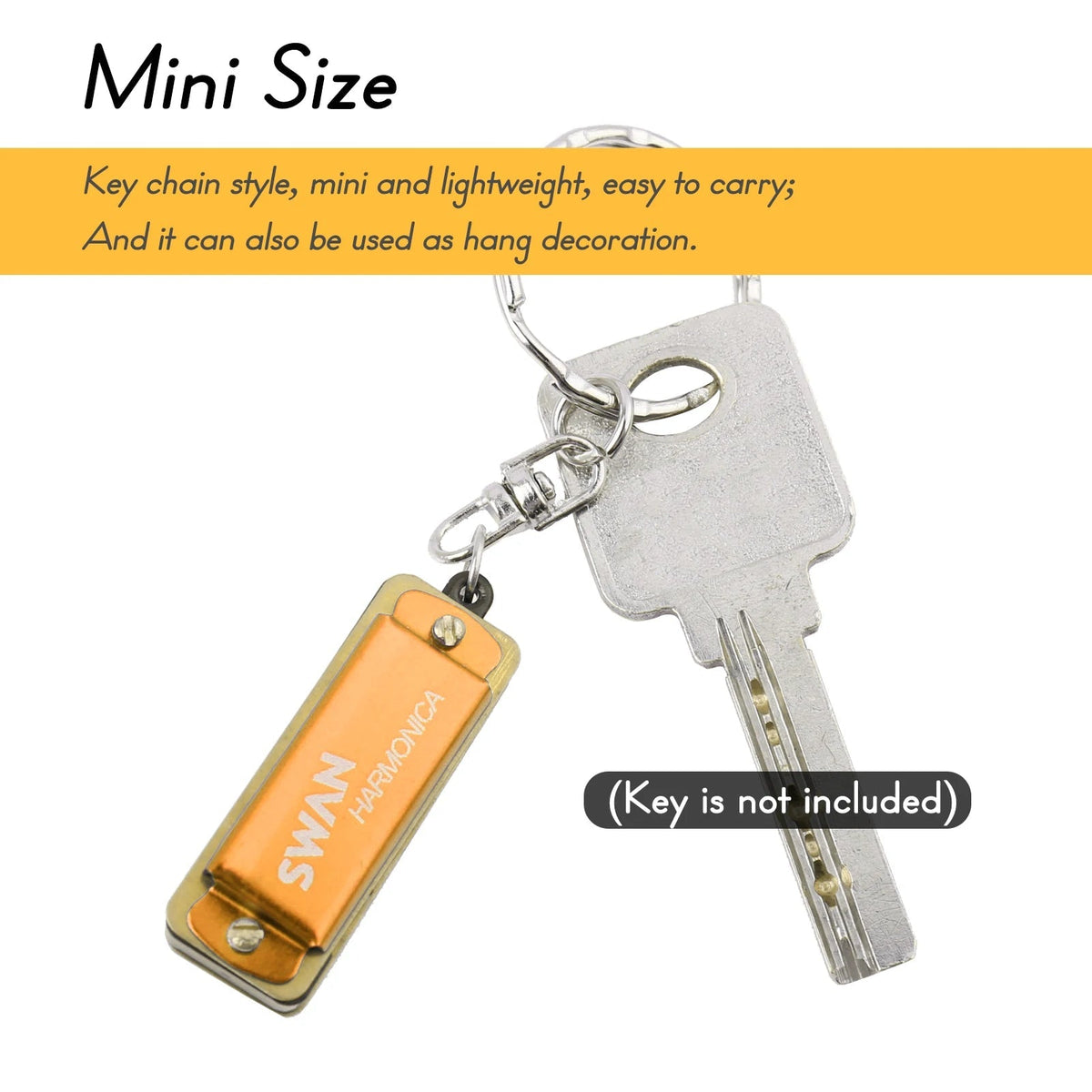 Harmonica Mini 5 Holes 10 Tone Harmonica Keychain Key of C Golden Protable Harmonica Music In Stock Fast Shipping Wholesale!