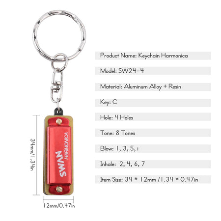 Harmonica Mini 5 Holes 10 Tone Harmonica Keychain Key of C Golden Protable Harmonica Music In Stock Fast Shipping Wholesale!