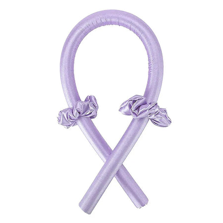 Heatless Curling Rod Headband No Heat Silk Curls Ribbon Hair Rollers Sleeping Soft Headband Lazy Hair Curlers Hair Styling Tools Purple / CHINA