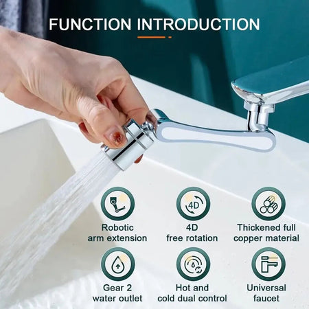 Heavy Metal Universal 1080&amp;deg; Rotation Faucet Sprayer Head For Kitchen Washbasin Extension Faucet Bubbler Sink Tap Splash Nozzle
