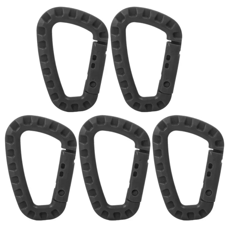 High-Quality Plastic Carabiner Hook 83*55MM Black - 5pcs