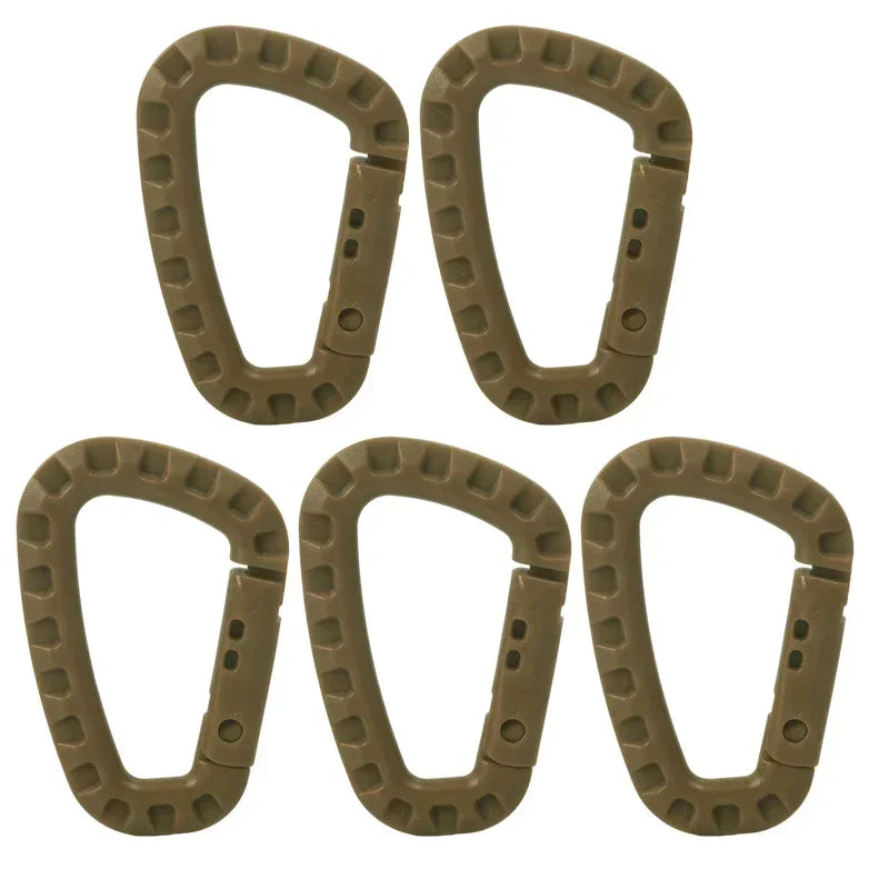 High-Quality Plastic Carabiner Hook 83*55MM Khaki - 5pcs