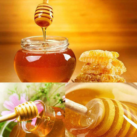 Honey Stir Bar Mixing Handle Jar Spoon Natural Wooden 10/30/50Pcs Honey Dipper Wooden Stick Honey Spoons Kitchen tools