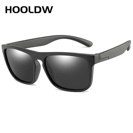 HOOLDW Square Kids Sunglasses Silicone Flexible Safety Children Polarized Sun Glasses Girl Boy Glasses UV400 Baby Shades Eyewear