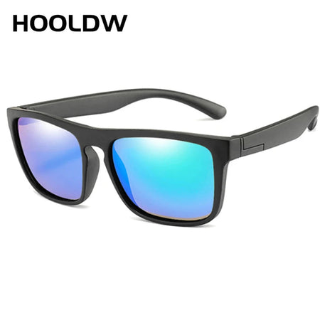 HOOLDW Square Kids Sunglasses Silicone Flexible Safety Children Polarized Sun Glasses Girl Boy Glasses UV400 Baby Shades Eyewear