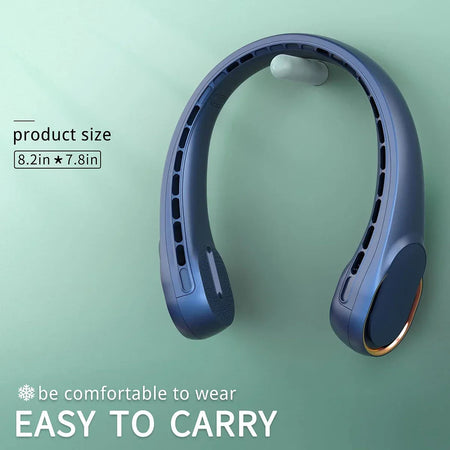 HUANJI 360&amp;deg; Neck Fan with Adjustable Speed and Rechargeable Battery