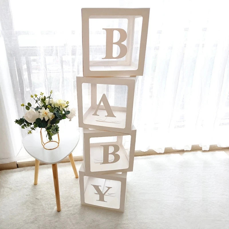 Huiran Transparent Alphabet Balloon Box for 1st Birthday Party Decorations