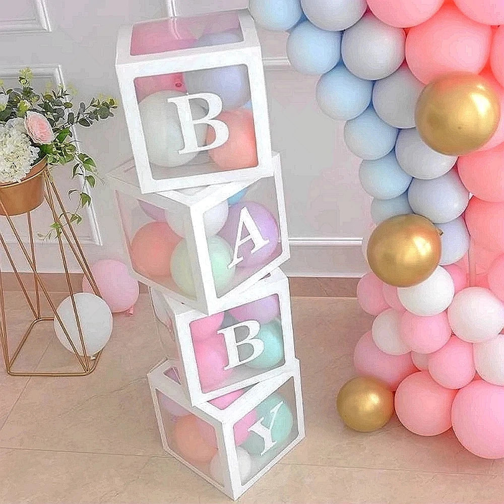 Huiran Transparent Alphabet Balloon Box for 1st Birthday Party Decorations