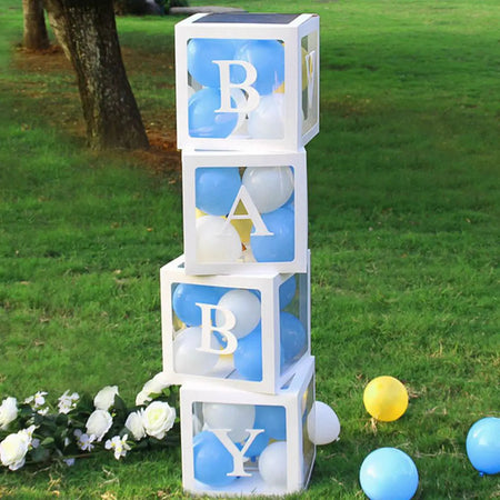 Huiran Transparent Alphabet Balloon Box for 1st Birthday Party Decorations