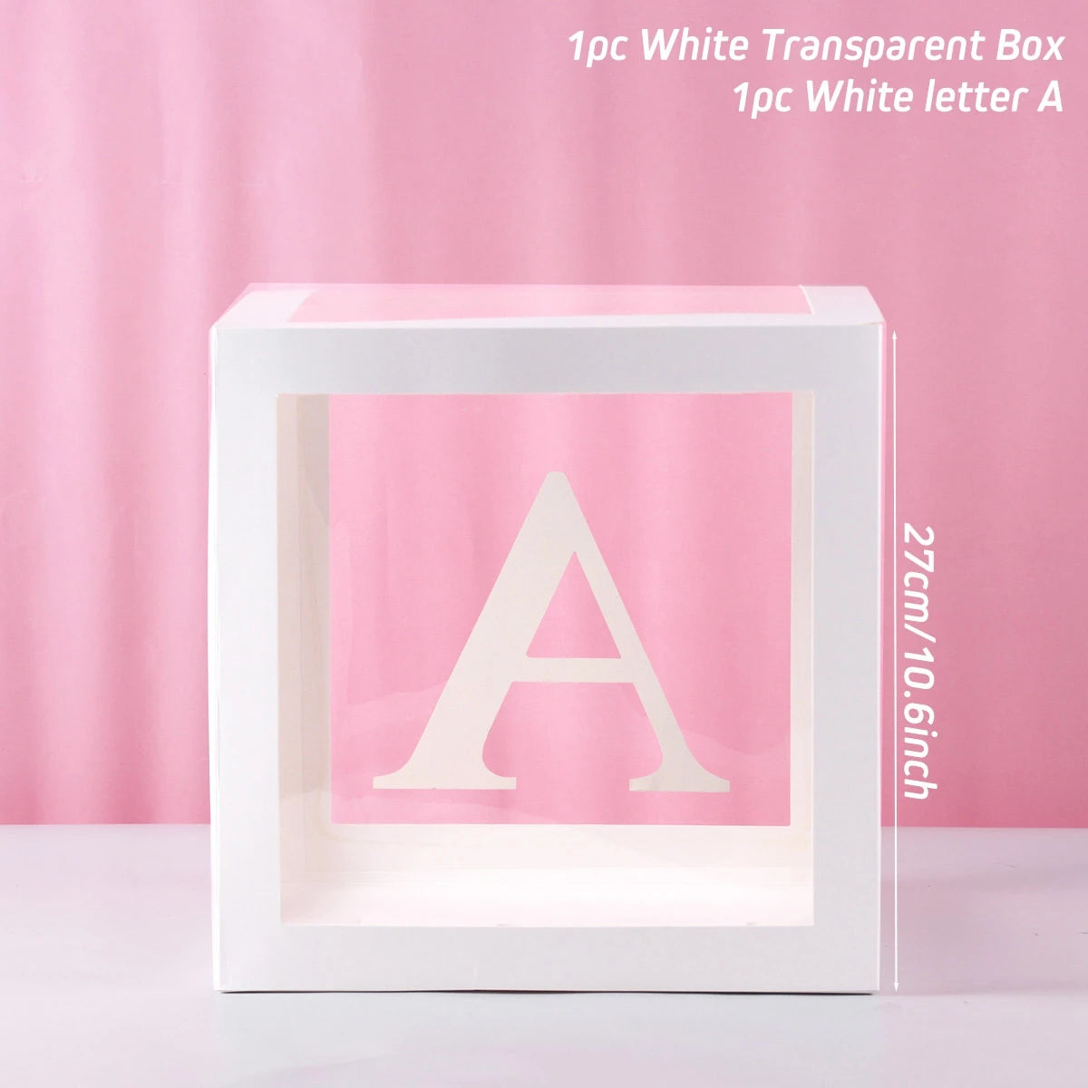 Huiran Transparent Alphabet Balloon Box for 1st Birthday Party Decorations