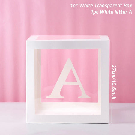 Huiran Transparent Alphabet Balloon Box for 1st Birthday Party Decorations