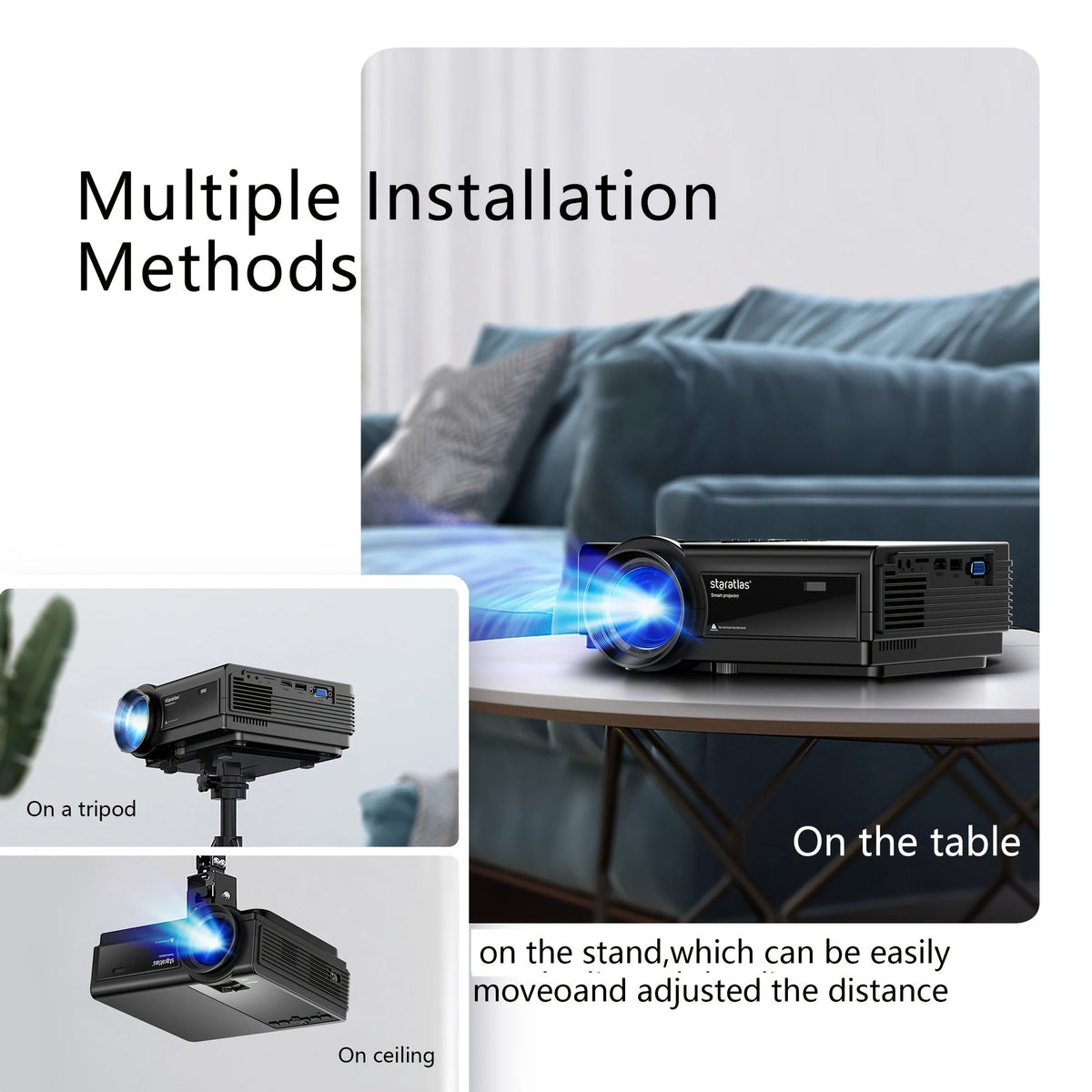 Immersive Native 1080P Home Cinema Projector with WiFi