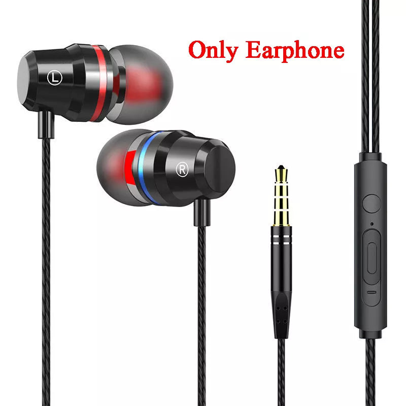 In-Ear Headphones For Xiaomi Earphone For Phone Stereo Bass Headset Metal Wired Earphone HiFi Headphones Mic for Samsung iPhone Black 1