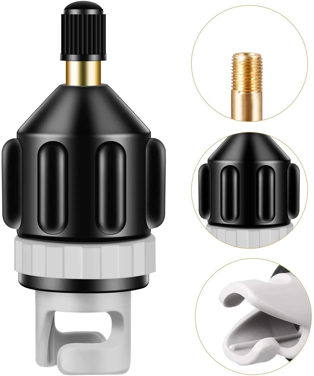 Inflatable Pump Boat Air Valve Adapter Universal SUP Board Inflator Converter With 4 Nozzles For Surfing Pump Mattress Airbed