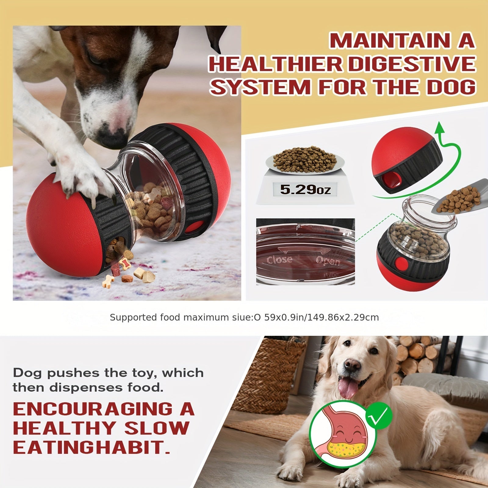 Interactive Food Dispensing Dog Toy - Ball-shaped Toy
