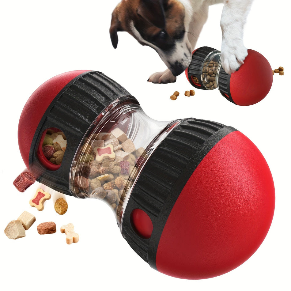 Interactive Food Dispensing Dog Toy - Ball-shaped Toy  Red