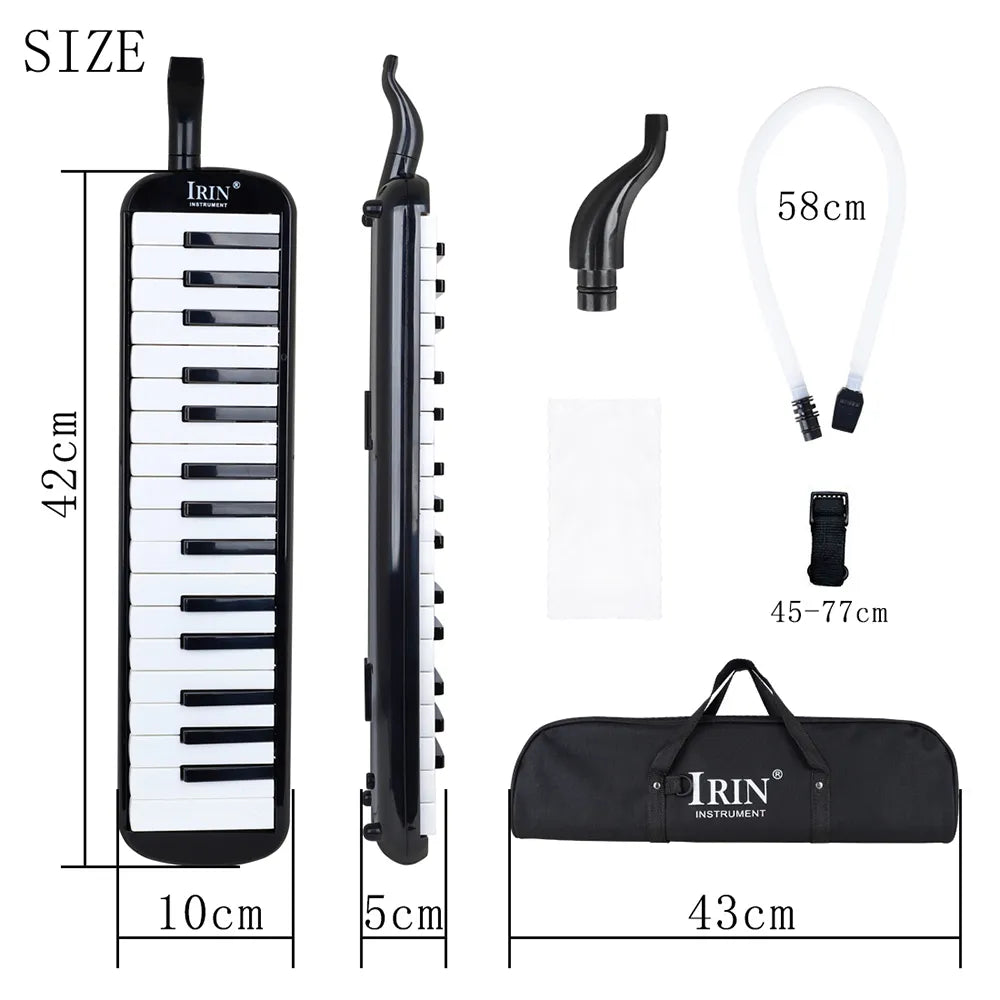 IRIN 32 Keys Melodica Piano Keyboard Style Musical Instrument Harmonica Mouth Organ With Carrying Bag Mouthpiece Educational Gif