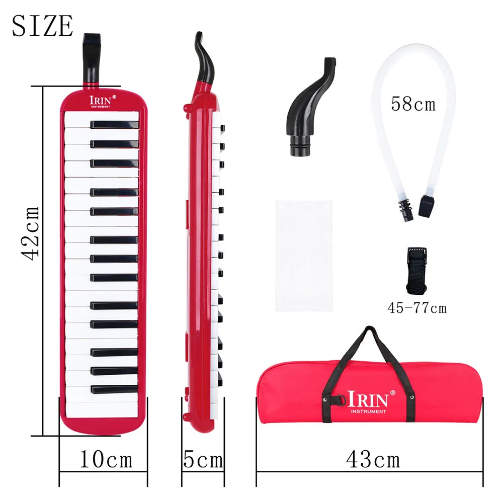 IRIN 32 Keys Melodica Piano Keyboard Style Musical Instrument Harmonica Mouth Organ With Carrying Bag Mouthpiece Educational Gif