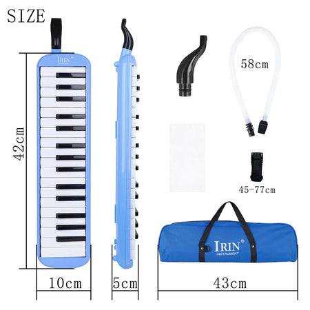 IRIN 32 Keys Melodica Piano Keyboard Style Musical Instrument Harmonica Mouth Organ With Carrying Bag Mouthpiece Educational Gif