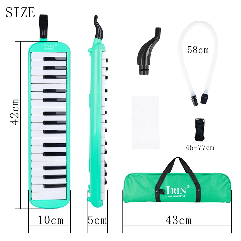 IRIN 32 Keys Melodica Piano Keyboard Style Musical Instrument Harmonica Mouth Organ With Carrying Bag Mouthpiece Educational Gif