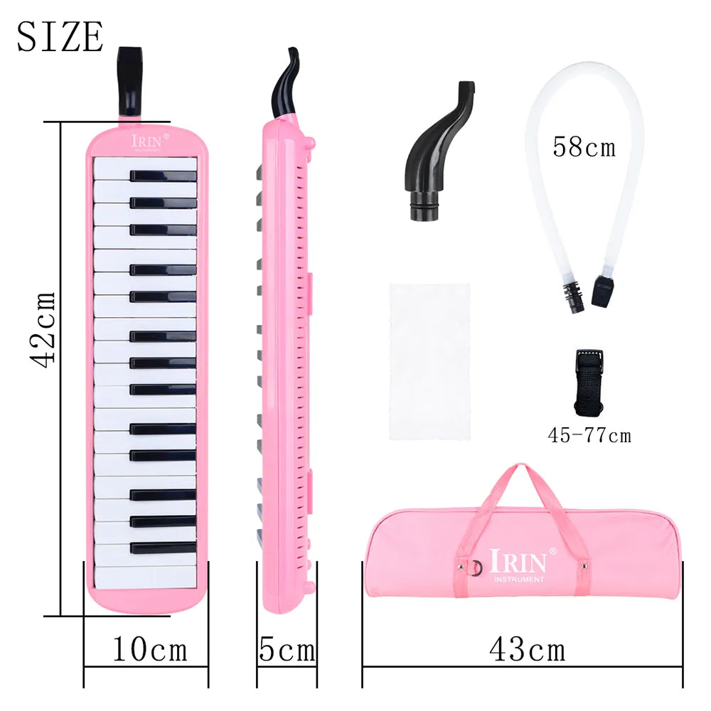 IRIN 32 Keys Melodica Piano Keyboard Style Musical Instrument Harmonica Mouth Organ With Carrying Bag Mouthpiece Educational Gif