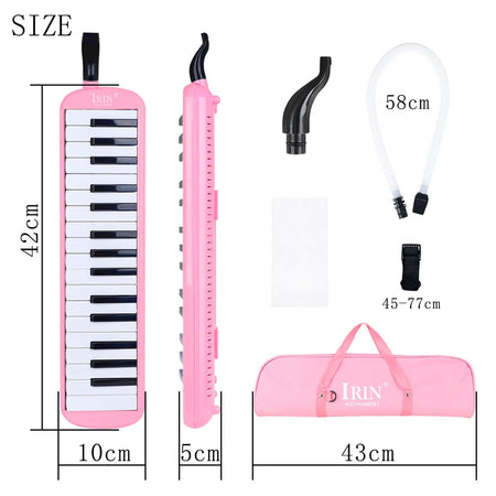 IRIN 32 Keys Melodica Piano Keyboard Style Musical Instrument Harmonica Mouth Organ With Carrying Bag Mouthpiece Educational Gif