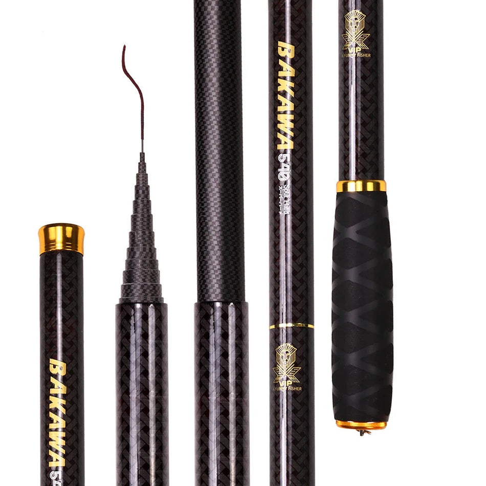 JOSBY Ultralight Carbon Fishing Rods 3.6M-7.2M Portable Telescopic Travel Mini Stream Feeder Pole Hard Pesca Carp Freshwater