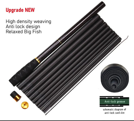 JOSBY Ultralight Carbon Fishing Rods 3.6M-7.2M Portable Telescopic Travel Mini Stream Feeder Pole Hard Pesca Carp Freshwater