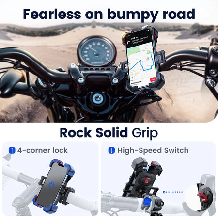 Joyroom Universal Bike Phone Holder 360&amp;deg; View Bicycle Phone Holder for 4.7-7 inch Mobile Phone Stand Shockproof Bracket GPS Clip