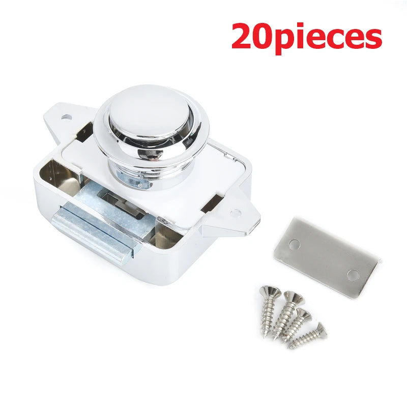 KAK 20 pieces RV Lock Push Lock for Camper Car RV Yacht Push Locks Furniture Cabinet Door Lock Hardware Child Safety Drawer Lock