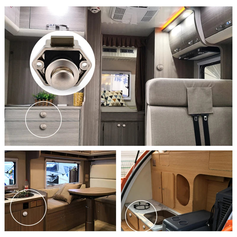 KAK 20 pieces RV Lock Push Lock for Camper Car RV Yacht Push Locks Furniture Cabinet Door Lock Hardware Child Safety Drawer Lock